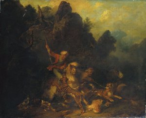 Tijgerjacht door Sir Peter Francis Bourgeois